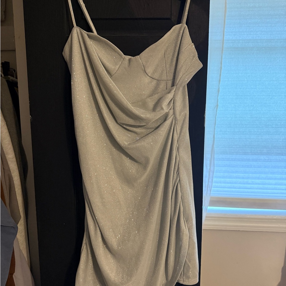 Elegant Silver Women's Dress